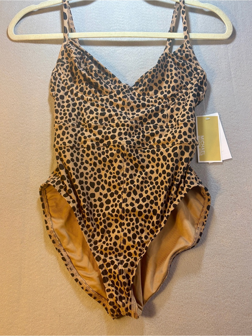 Michael Kors Leopard Print One-Piece Swimsuit Size 6 New With Tags